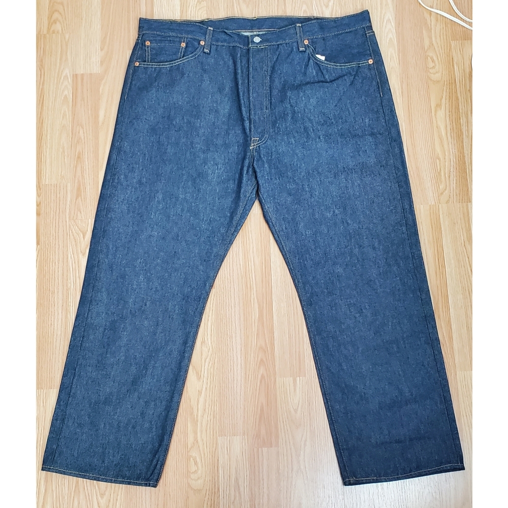 NWT Levis 501 mens shrink to fit straight leg jeans blue big tall button fly